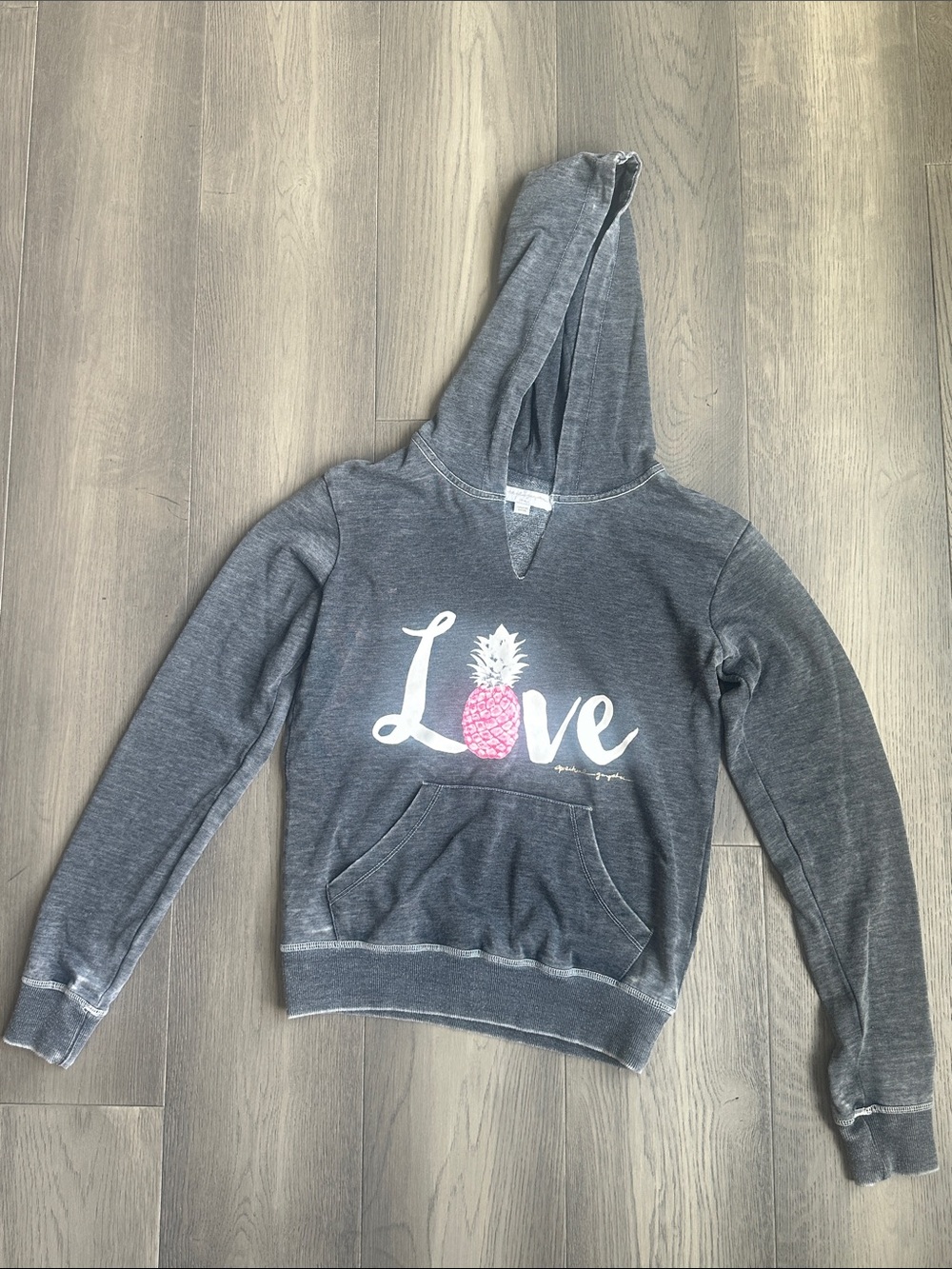 Spiritual Gangster Heather Gray Hooded Pullover with Gold Script Label